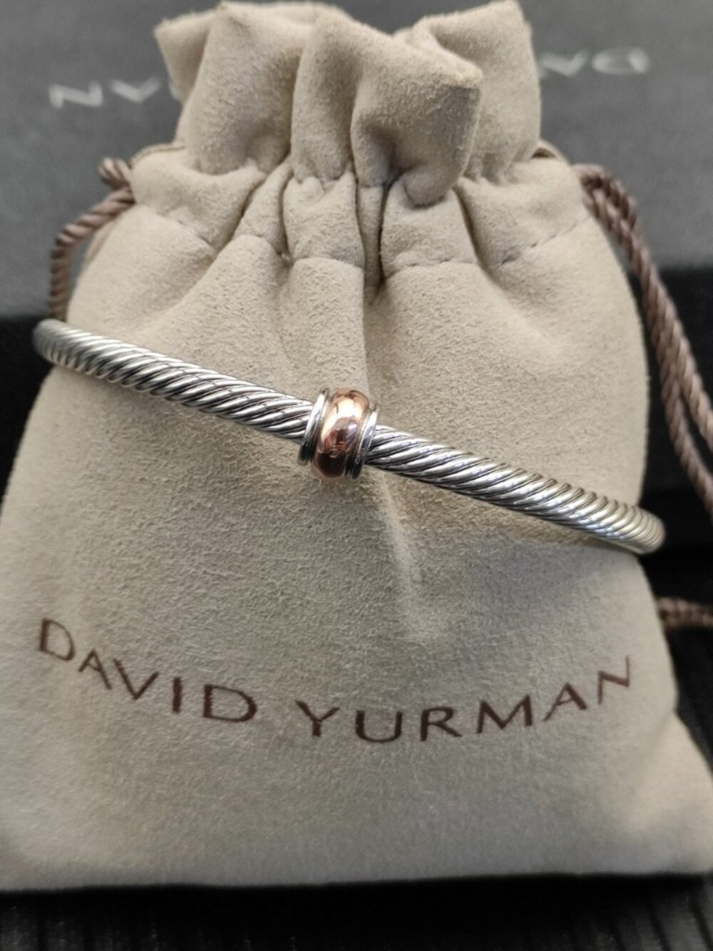 David Yurman 925 Silver Bracelet with Original Pouch